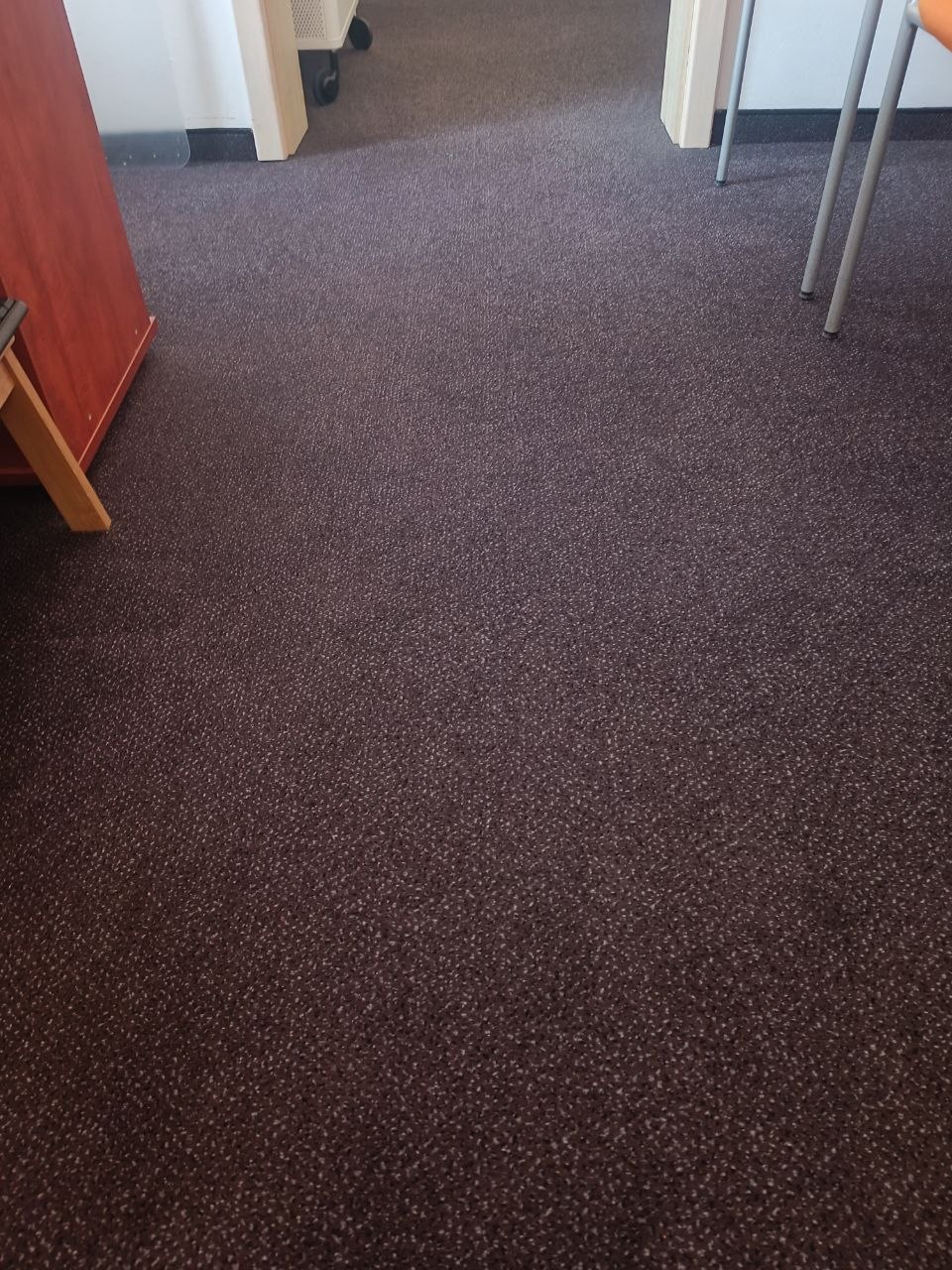 Vyčistený koberec v kancelárii